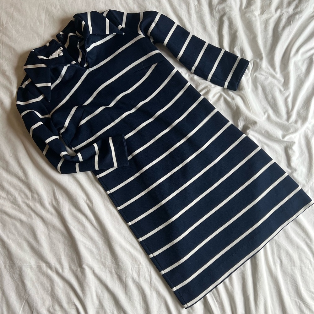 Vintage Navy and White Striped Dress